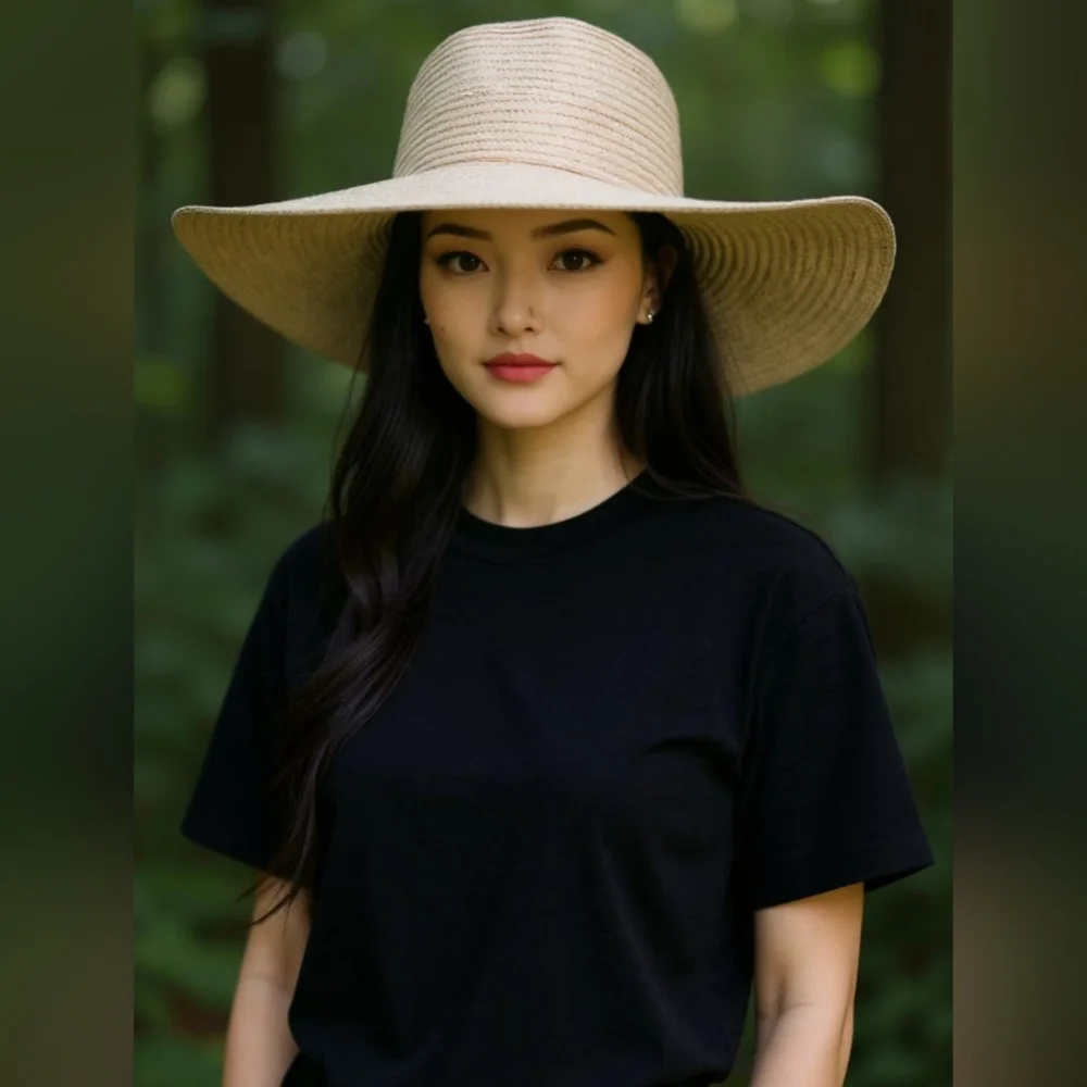 UNBRANDED Elegant Tan Wide-Brim Hat 7